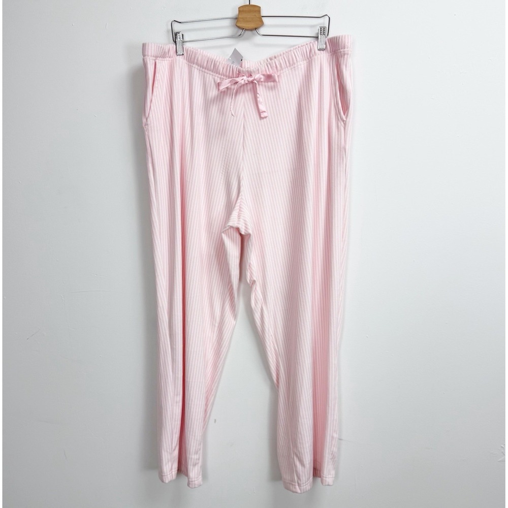 Charter Club Intimates Pants Womens XXL Pink Fleece Drawstring Pajamas PJS NWT